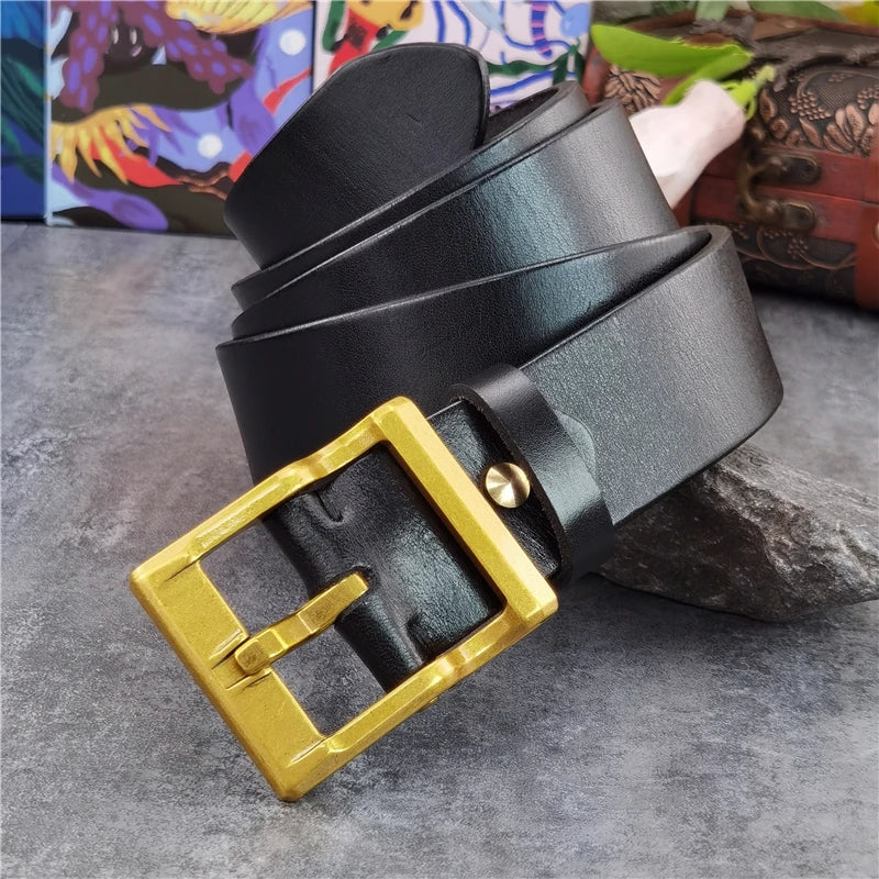 Solid Brass Retro Style Belt Buckle for Men