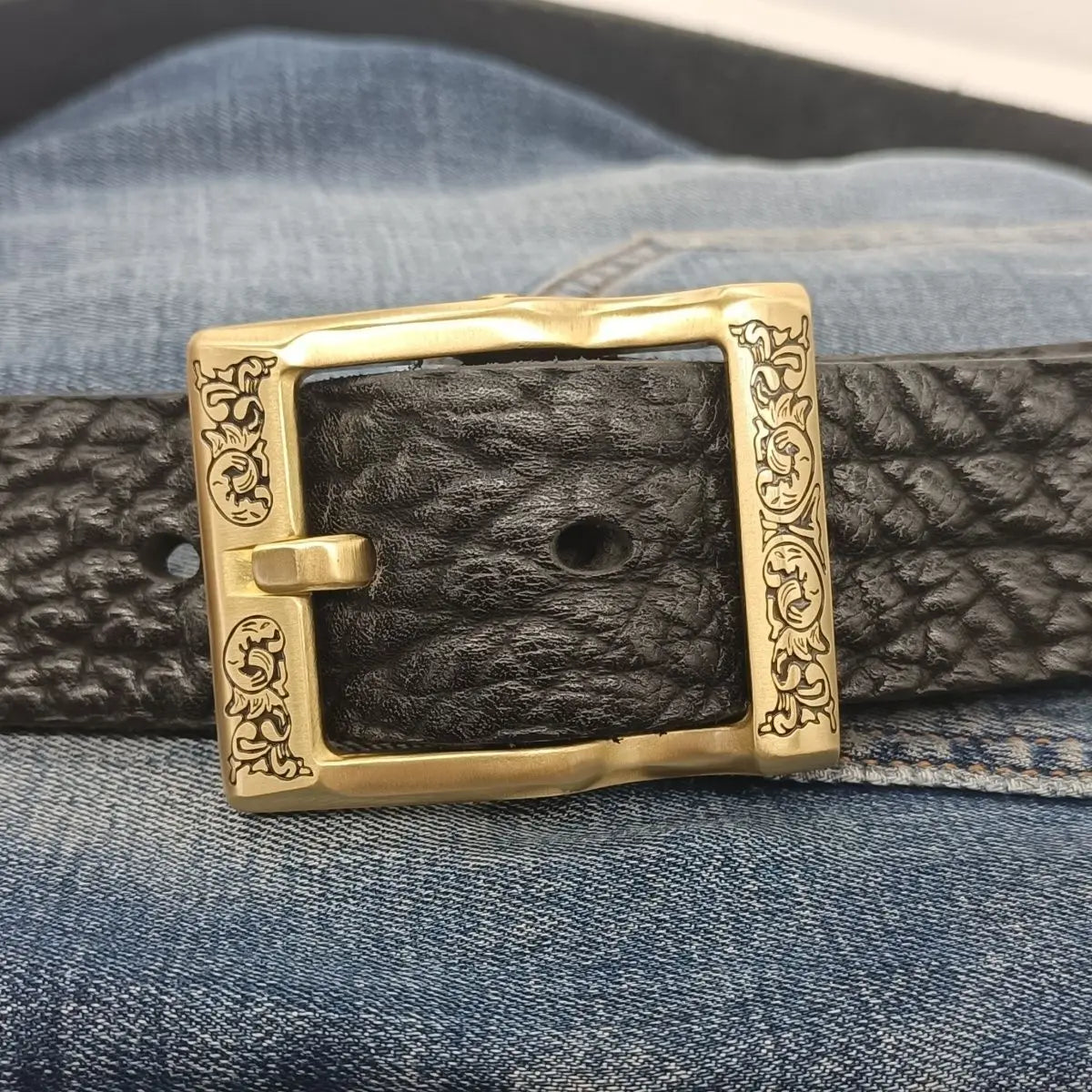 Handmade Genuine Leather Western Cowboy Belt for Men